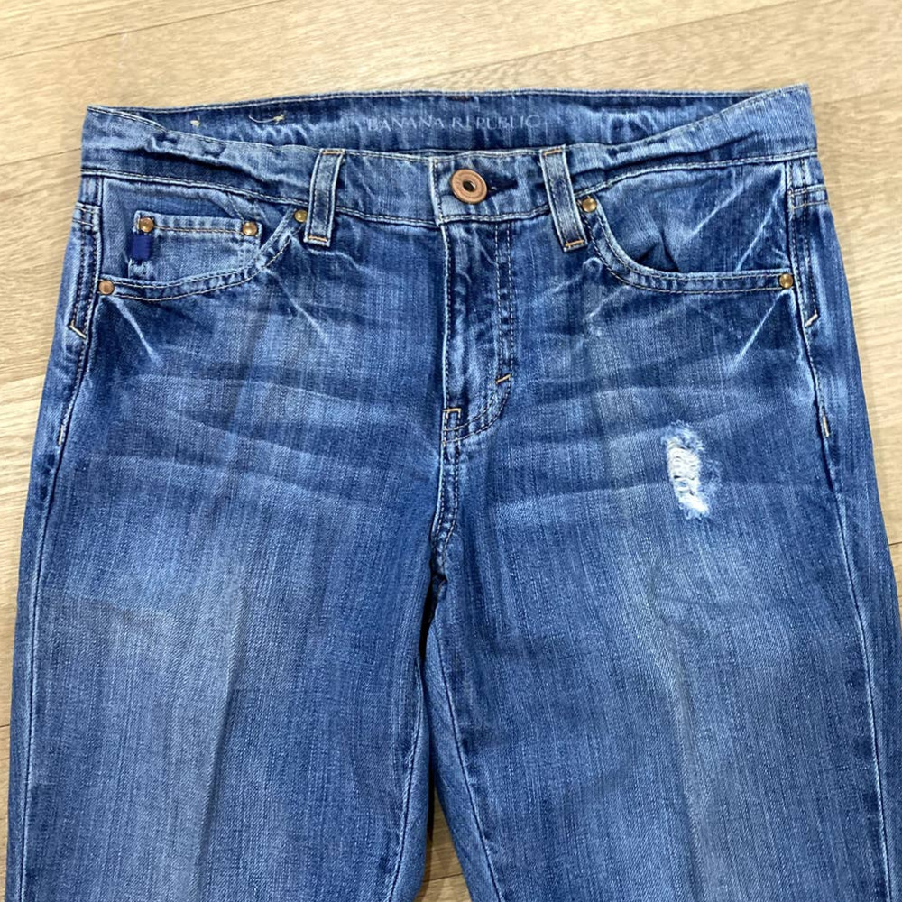 Banana Republic Medium Wash Low Rise Bootcut Denim Jeans size 27 - Picture 2 of 4